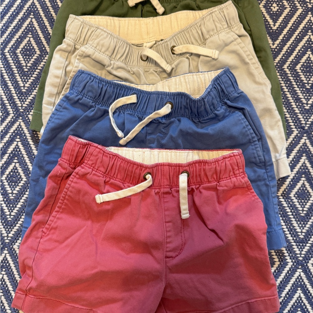 J. Crew / Crewcuts Red, Blue, Green, and Khaki (4) Shorts - Cotton Dock Shorts